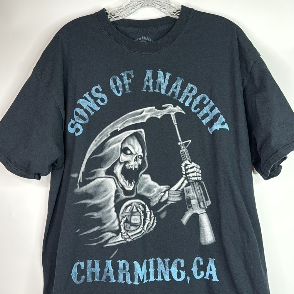 Sons Of Anarchy Grim Reaper Charming, CA Black Tshirt Size XL - Picture 2 of 7